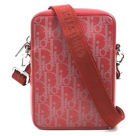 Borsa a spalla in pelle rossa Christian Dior