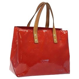 LOUIS VUITTON Monogram Vernis Reade PM Borsa a Mano Rossa M91088 LV Auth 120043