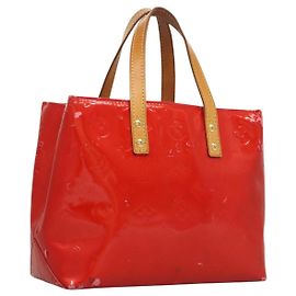 LOUIS VUITTON Monogram Vernis Reade PM Bolsa de Mão Vermelha M91088 LV Auth ti2980