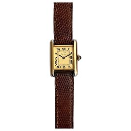 Cartier Tank Uhr Vergoldet Champagner Zifferblatt