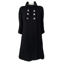 Chanel París / Bizancio CC Gripoix Botones Abrigo Negro 38 FR
