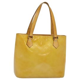 LOUIS VUITTON Monogram Vernis Houston Borsa a Mano Beige M91004 LV Auth 120122
