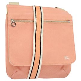 Bolso de hombro Burberry Blue Label de lona rosa Auth ac3783