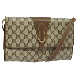 Borsa a Spalla GUCCI GG Supreme PVC Beige Oro 118 02 050 Auth BA1491