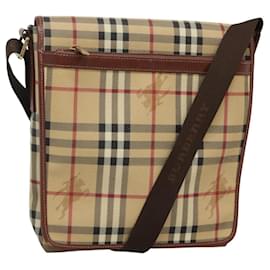 Borsa a spalla Burberry Nova Check in pelle PVC beige Auth 116339