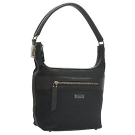 Borsa a Spalla in Tela GG Gucci Nera 001 4299 Auth am8054
