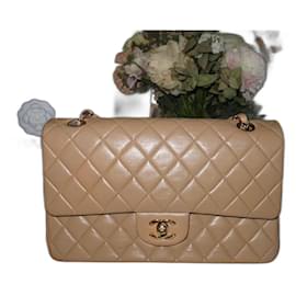 Borsa Chanel Timeless Classica – Pelle di Agnello Beige – Catena Dorata