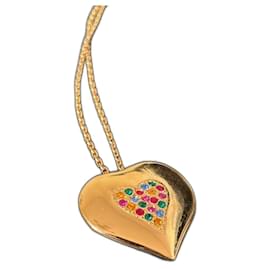 Yves Saint Laurent - pendentif cœur multicolore