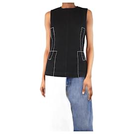 Marni Black sleeveless contrast-stitched top - size UK 6