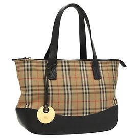 Autre Marque Burberrys Nova Check Handtasche aus Canvas Beige Gold Authentisch BA1414
