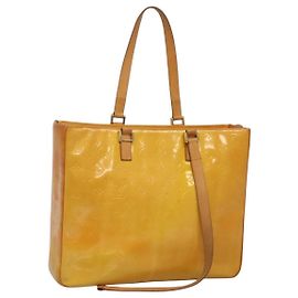 LOUIS VUITTON Borsa Tote Columbus Monogram Vernis Giallo Lime M91047 Auth th5893