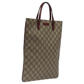 Borsa a mano GUCCI GG Supreme in pelle PVC beige 117551 Auth yk17910