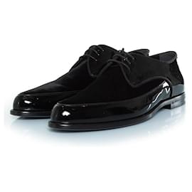 Saint Laurent, Derby con lacci in vernice e camoscio