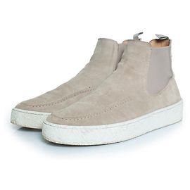Autre Marque Posa, hohe Chelsea-Stiefel aus grauem Wildleder