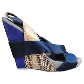 Sandali con zeppa Ash Viola in Pelle e Camoscio