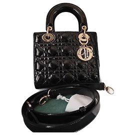 Borsa Christian Dior Lady Dior Piccola in Pelle Vernice Nera