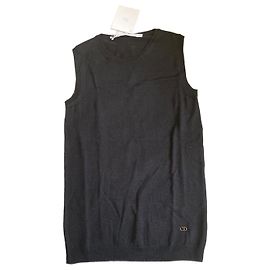 Top sin mangas de lana negra Christian Dior