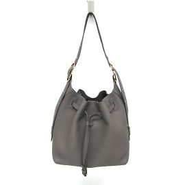 Borsa a spalla in pelle grigia Salvatore Ferragamo
