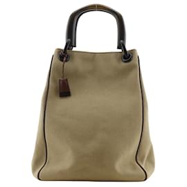 Borsa a mano in tela beige Gucci