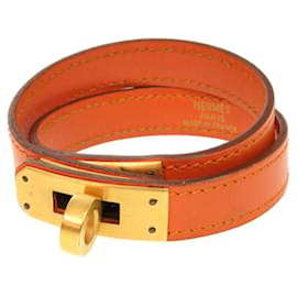 Bracelet Hermes Kelly Double Tour Swift Orange G estampillé - Hermès