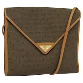 Borsa a spalla SAINT LAURENT in PVC pelle marrone oro Auth 119580
