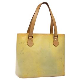 LOUIS VUITTON Monogram Vernis Houston Bolsa de Mão Cinza M91053 LV Auth 118533