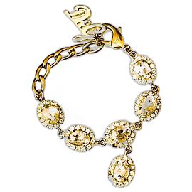 RARO meraviglioso bracciale DOLCE & GABBANA acciaio dorato cristalli