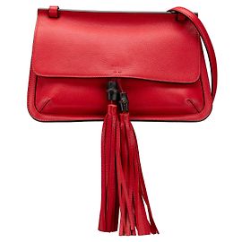 Gucci Rosso Medio Pelle Bamboo Daily Crossbody