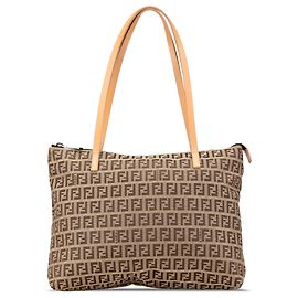 Fendi Zucchino Canvas Tote Beige