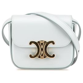 Céline Celine Blu Mini Pelle di Vitello Claude Borsa a Tracolla