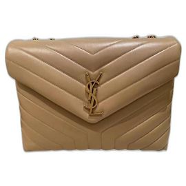 Yves Saint Laurent Lou Lou Borsa Beige in Pelle di Pecora