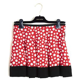Louis Vuitton 2012 Mini Falda FR36 LV Kusama Lunares de Seda mini falda UK8 US6