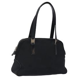 Borsa a spalla Vala in nylon nero e argento di Salvatore Ferragamo Auth bs25066