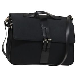 Borsa a mano Gianni Versace in tela 2 vie nera argento autentica bs24675