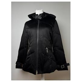 Chaqueta de cuero acolchada vintage Courreges 38/M negra