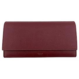 Céline Celine Bordeaux Leder Langbörse