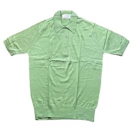 John Smedley Sea Island Baumwoll Polo Grün