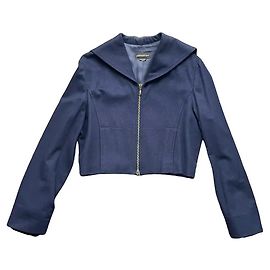 Autre Marque Giacca corta John Bartlett in lana vergine blu scuro