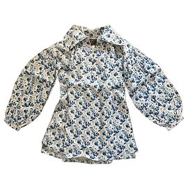 Túnica de linho Vivienne Westwood Anglomania Branca com Estampa Azul