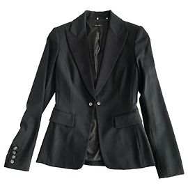 Blazer Elie Tahari Negro de Lana con Botones Metálicos
