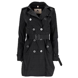 Trench coat a cuadros Burberry London en poliéster negro