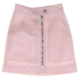 Gonna mini con zip frontale Isabel Marant in cotone rosa