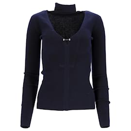 Dion Lee Cutout Rollkragenpullover aus marineblauer Wolle - Autre Marque