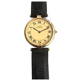 Autre Marque Cartier Vendôme Uhr Vergoldet Champagner Zifferblatt