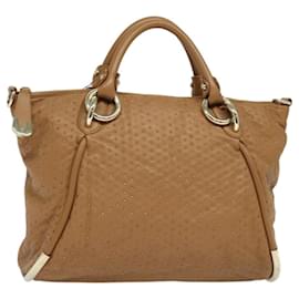 Borsa a mano BALLY in pelle marrone dorato Auth BA1166 - Bally