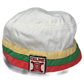 Cappello bucket in cotone vintage Celine Paris S - Céline