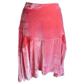 Vivienne Westwood Anglomania VIVIENNE WESTWOOD Falda asimétrica de terciopelo rosa nueva talla 42 italiana