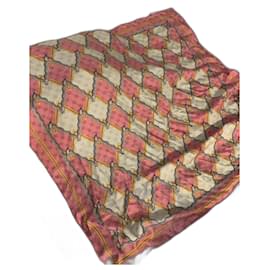 Sciarpa in seta Gucci GG Snake rosa