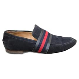 Mocassini Gucci in camoscio blu navy