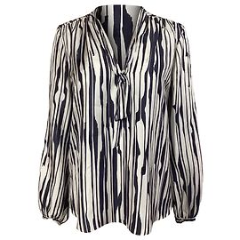 Blusa de manga longa em seda multicolorida com estampa de zebra da Theory